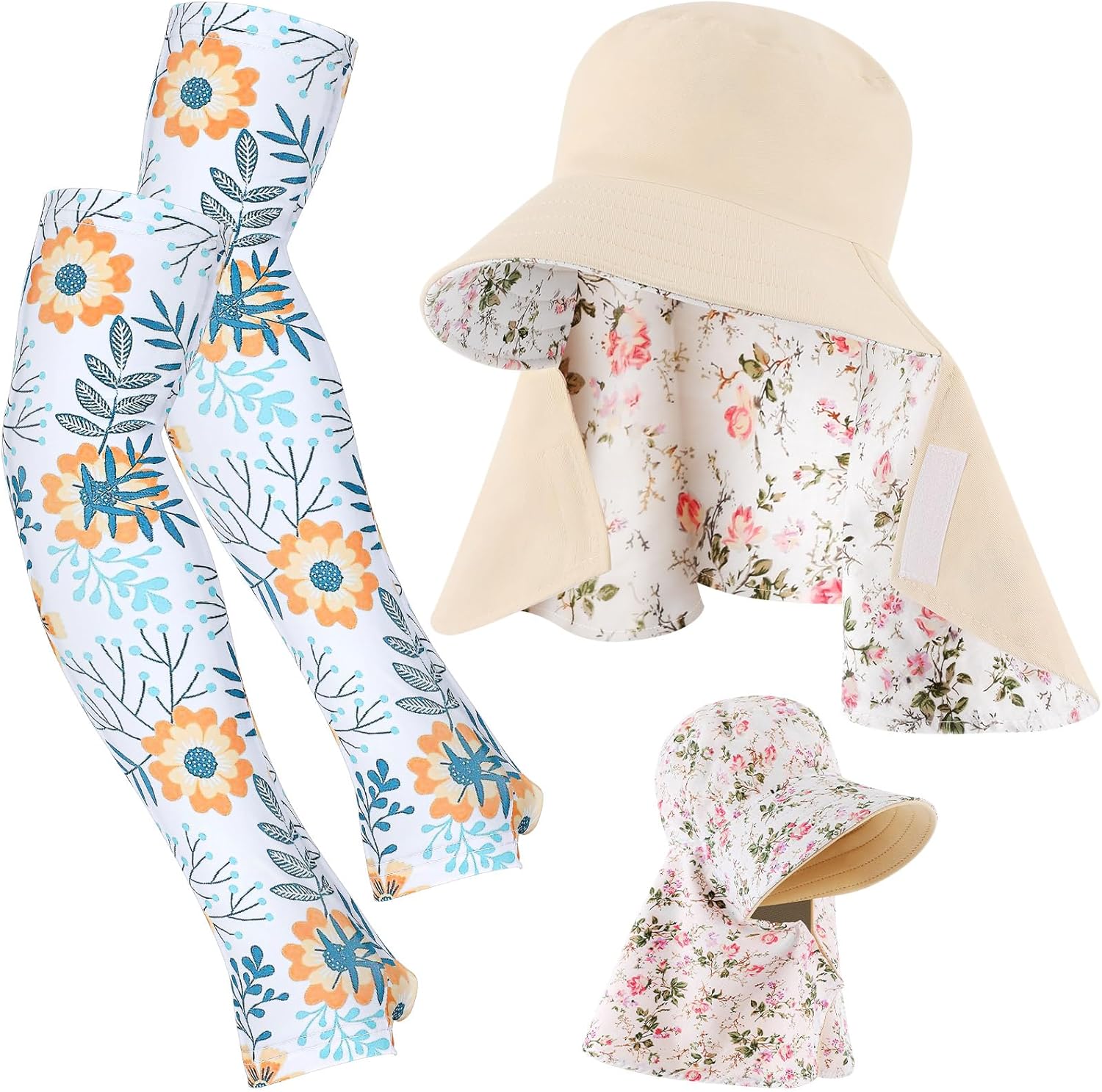 Visor Sun Hat - 2 Pcs Floral Garden Hat for