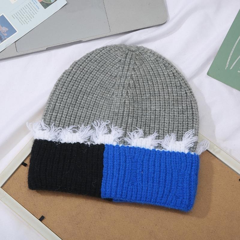 Korean Version Color Matching  – обзор и цена Beanie Cuffed Knit