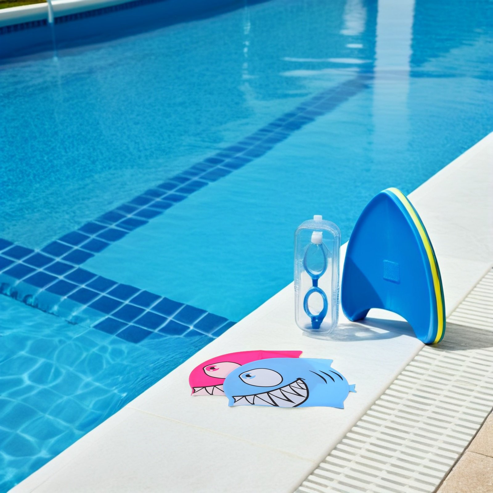 2Pcs Kids Fish Pattern Silicon – обзор и цена Swim Hat Silicone