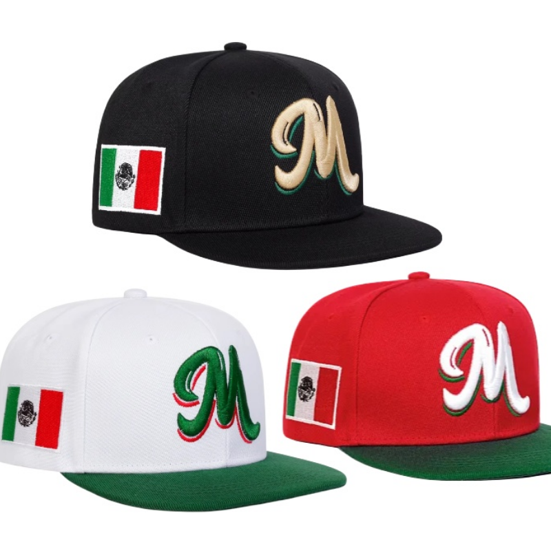 M Letter Embroidered Snapback  – обзор и цена Snapback Hat Flat