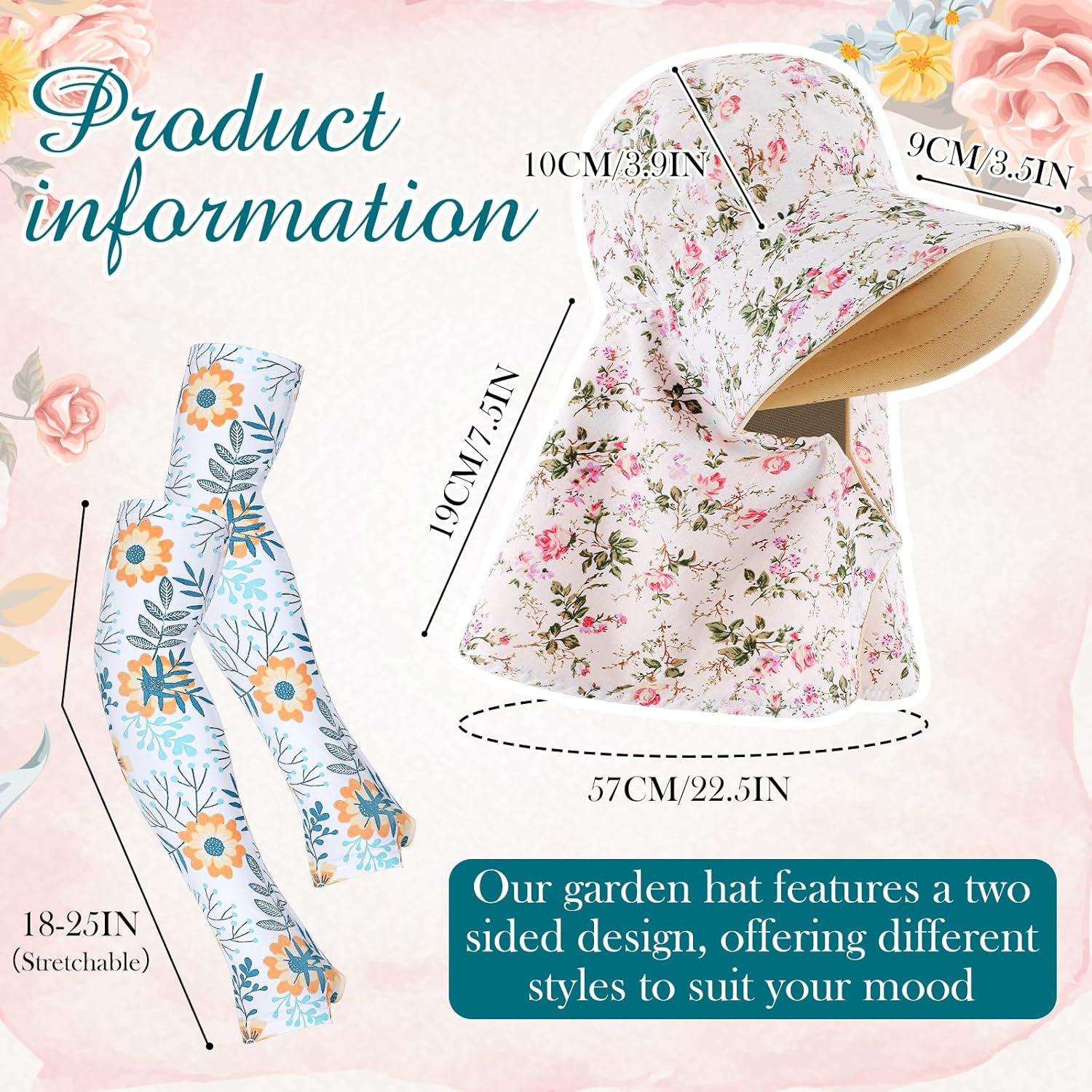 2 Pcs Floral Garden Hat for Wo – обзор и цена Visor Sun Hat