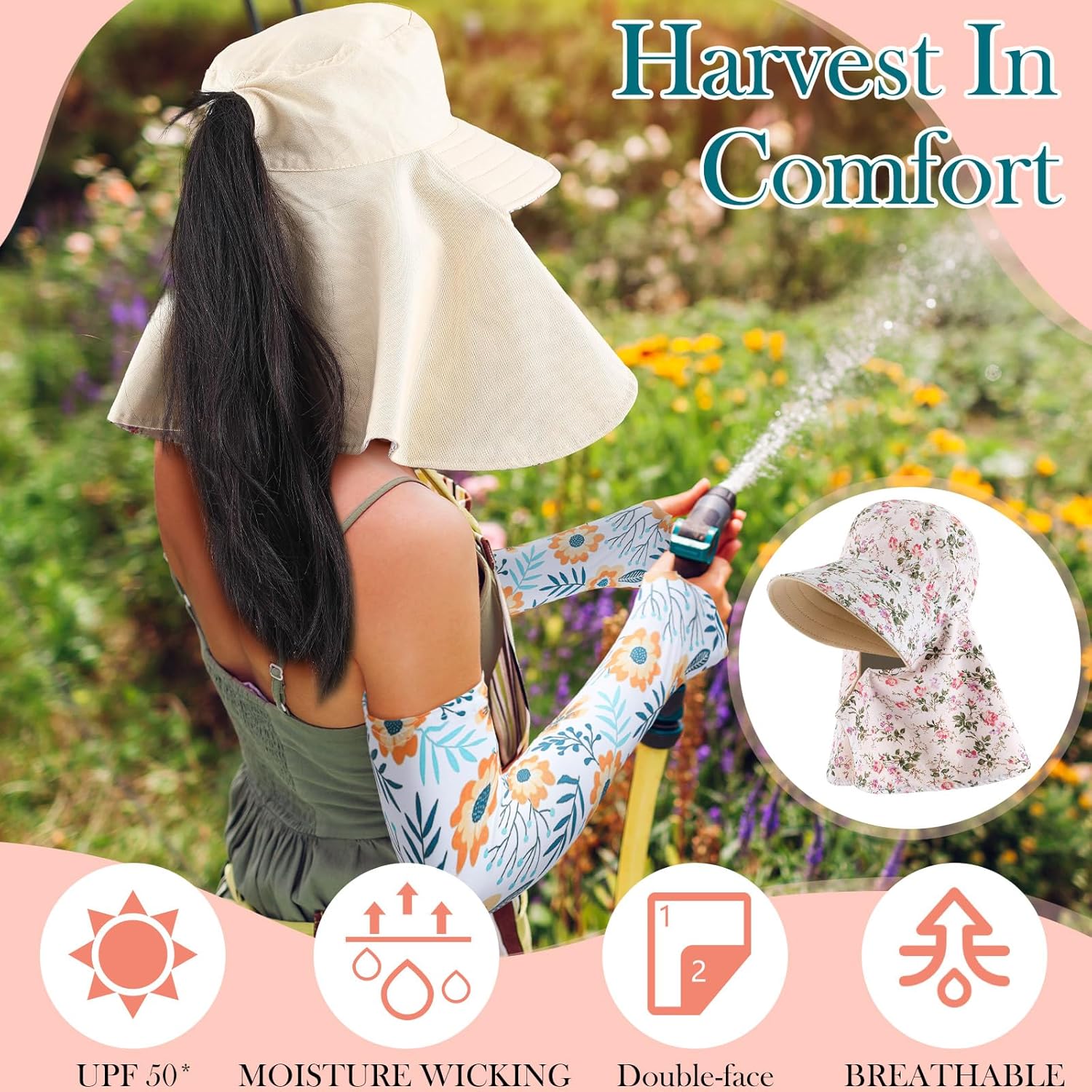 2 Pcs Floral Garden Hat for Wo – обзор и цена Visor Sun Hat