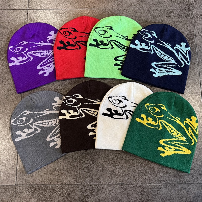 Tree Frog Print Beanie Men Wom – обзор и цена Beanie Cuffed Knit