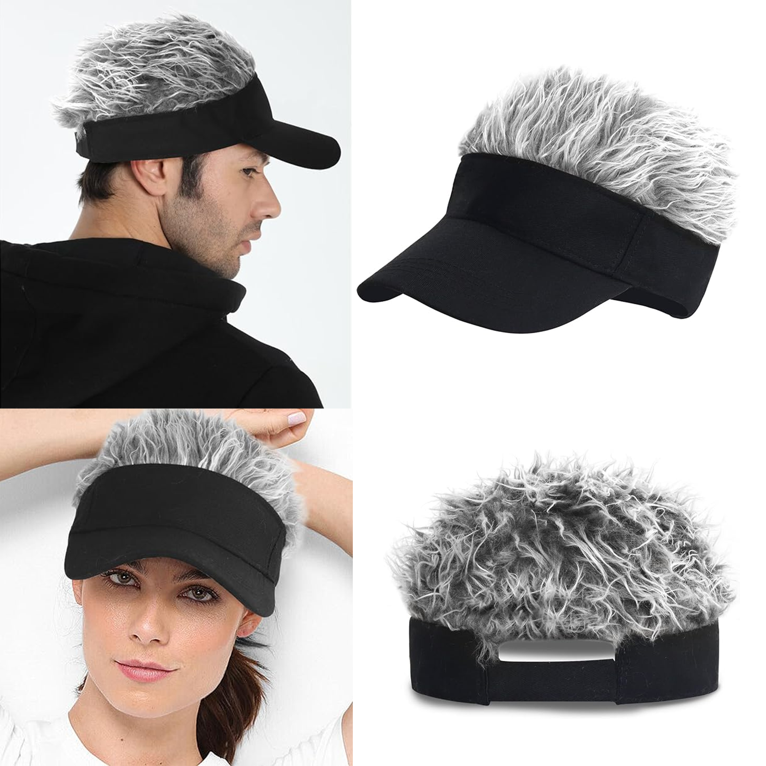 Men's Visor with Hair Fake Hai – обзор и цена Visor Sun Hat