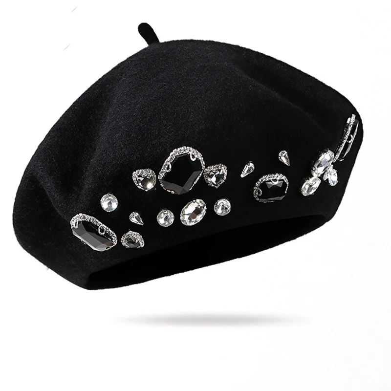 French Beret Thick Rhinestone  – обзор и цена Beret French Wool