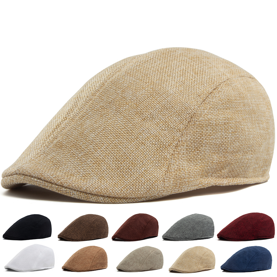 Men's Linen Flat Cap Spring Su – обзор и цена Newsboy Cap Ivy