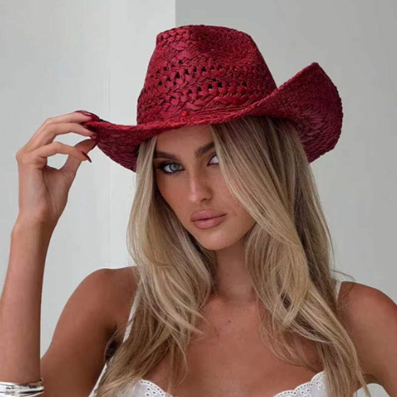 Cowboy hat red hand-painted su – обзор и цена Cowboy Hat Straw