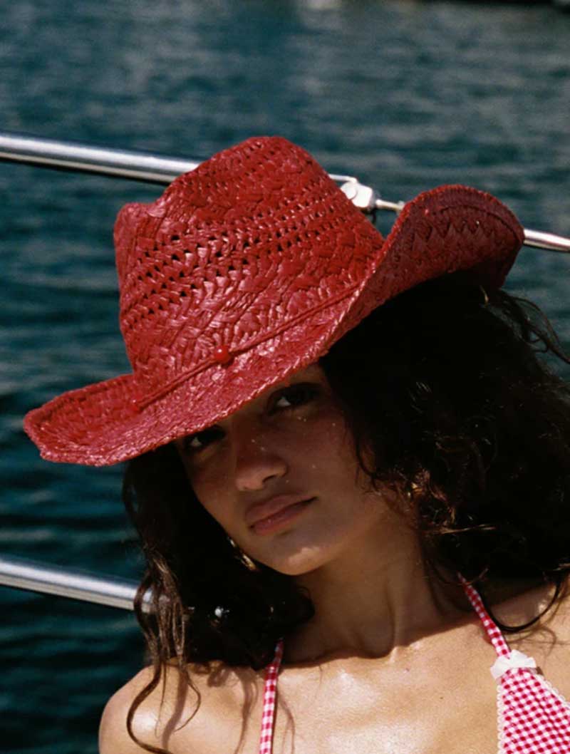 Cowboy hat red hand-painted su – обзор и цена Cowboy Hat Straw