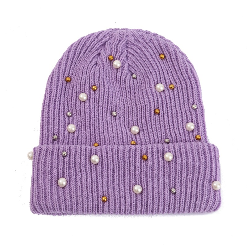 Women's Winter Faux Pearl Embe – обзор и цена Beanie Cuffed Knit
