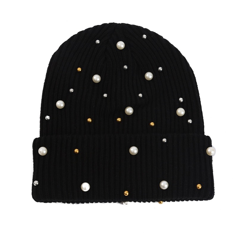 Women's Winter Faux Pearl Embe – обзор и цена Beanie Cuffed Knit