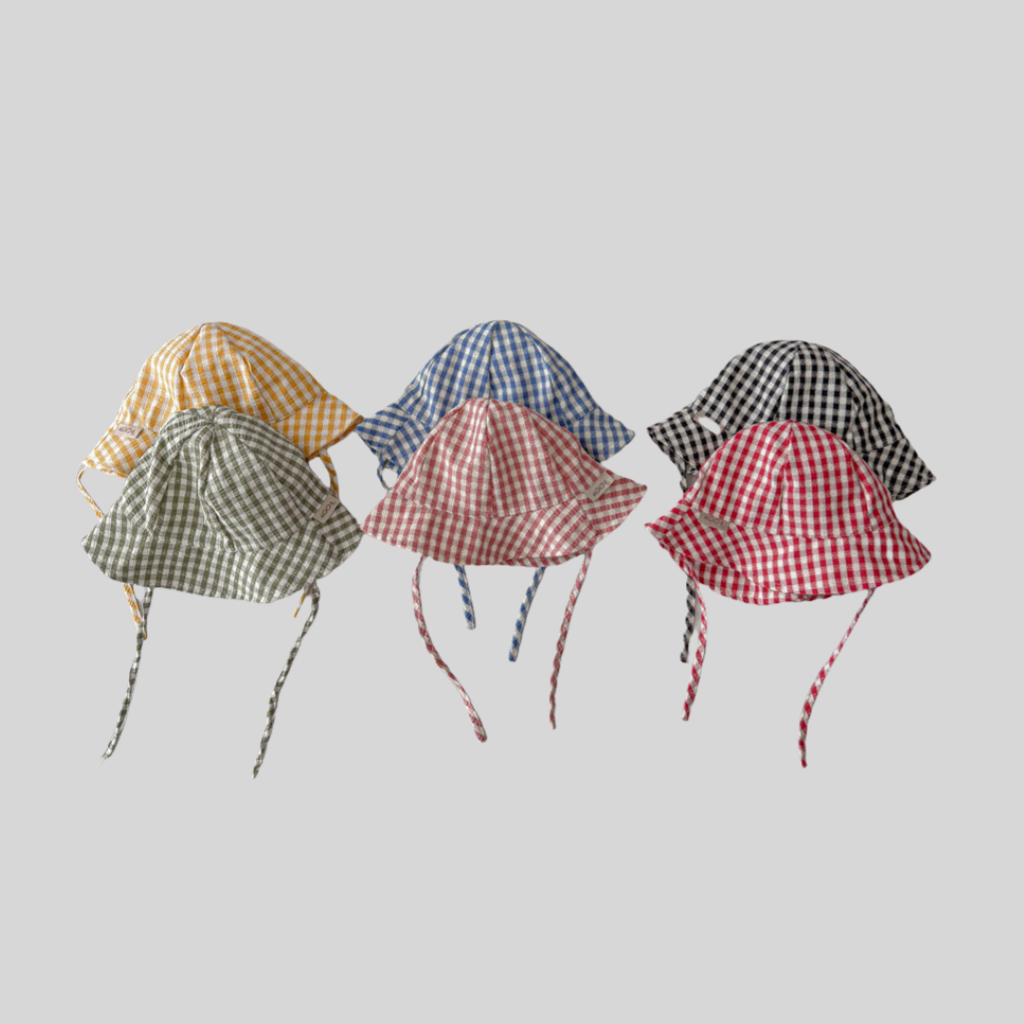 Ins Style Plaid Baby Bucket Ha – обзор и цена Sun Hat Wide Brim